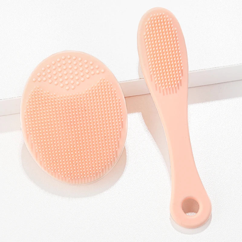 2-Piece Silicone Facial Cleansing Brush Set – Blackhead Remover & Makeup Cleanser