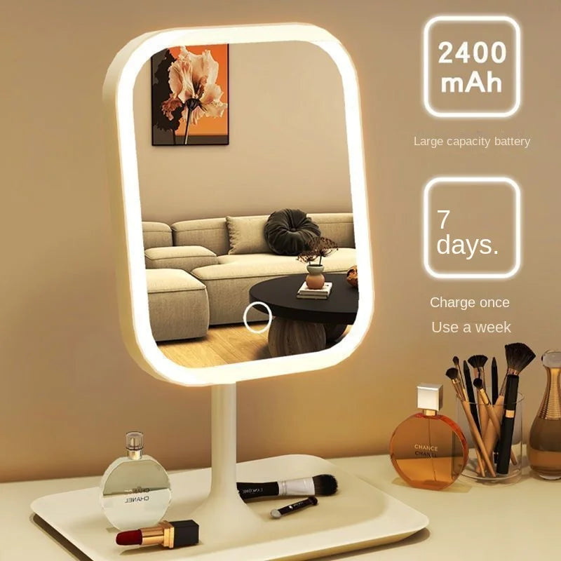LED Vanity Mirror with 3-Color Lighting – Desktop Makeup Mirror for Bedroom