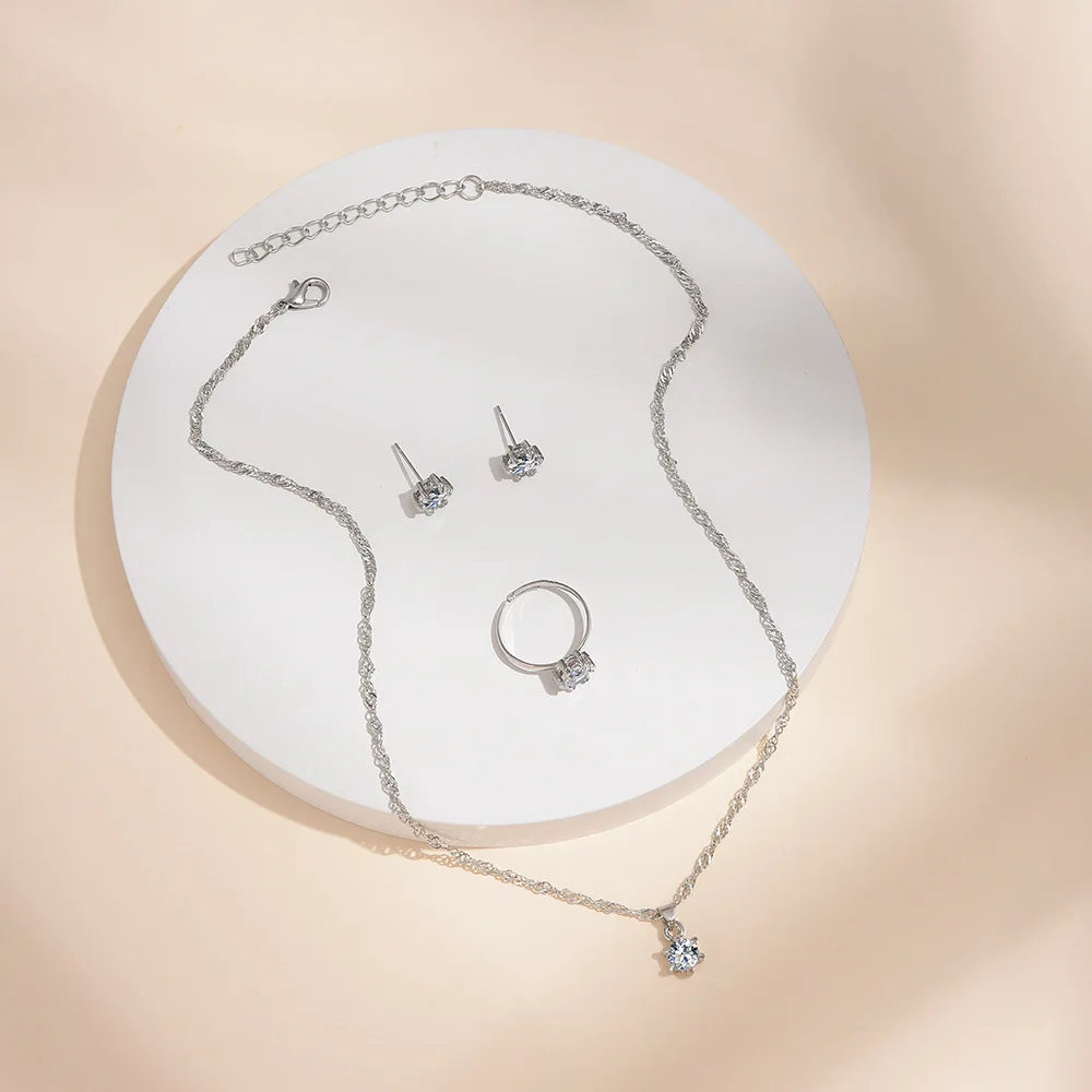 5-Piece Crystal Zirconia Jewelry Set