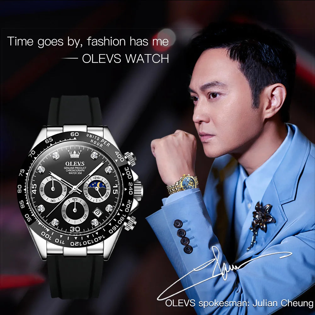 Men's Moon Phase Chronograph Watch