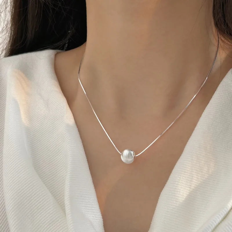 Sterling Silver Bead Pendant Necklace