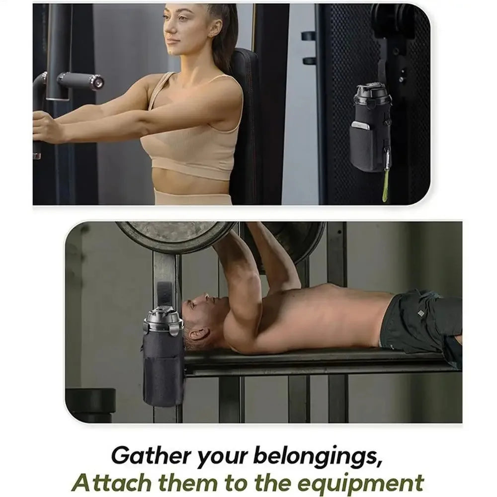 Magnetic Gym Water Bottle Carrier Bag – Non-Slip Portable Sling Holder for Gym & Fitness