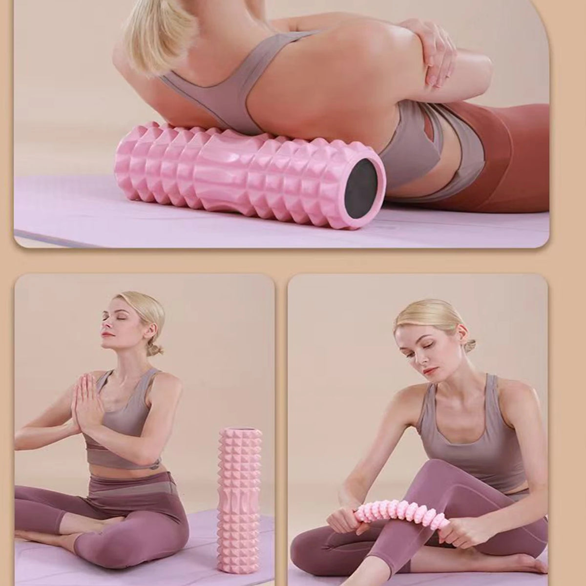 EVA Yoga Foam Roller – Muscle Massage & Pilates Recovery Tool, 30/33/45cm