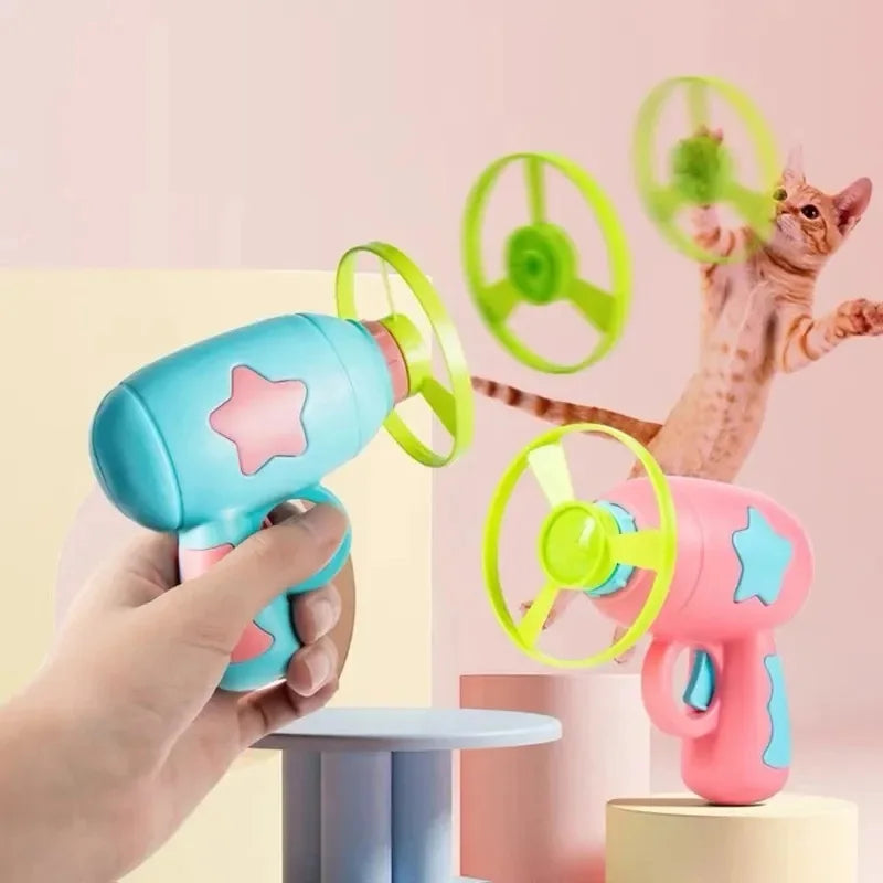 Mini Flying Disc Launcher Cat Toy – Interactive Shooting Gun for Kittens & Cats