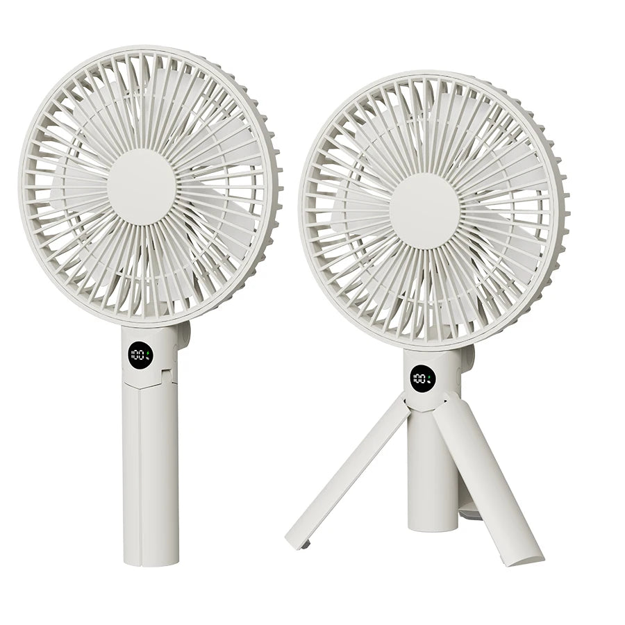 Ventilateur Portable Pliable 3-en-1 – 3000mAh, 4 Vitesses, Camping & Bureau