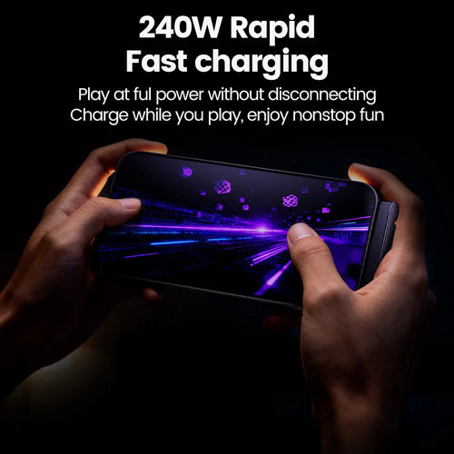 240W USB-C to USB-C Cable – 2-in-1 with Foldable Phone Holder, Fast Charge & Data