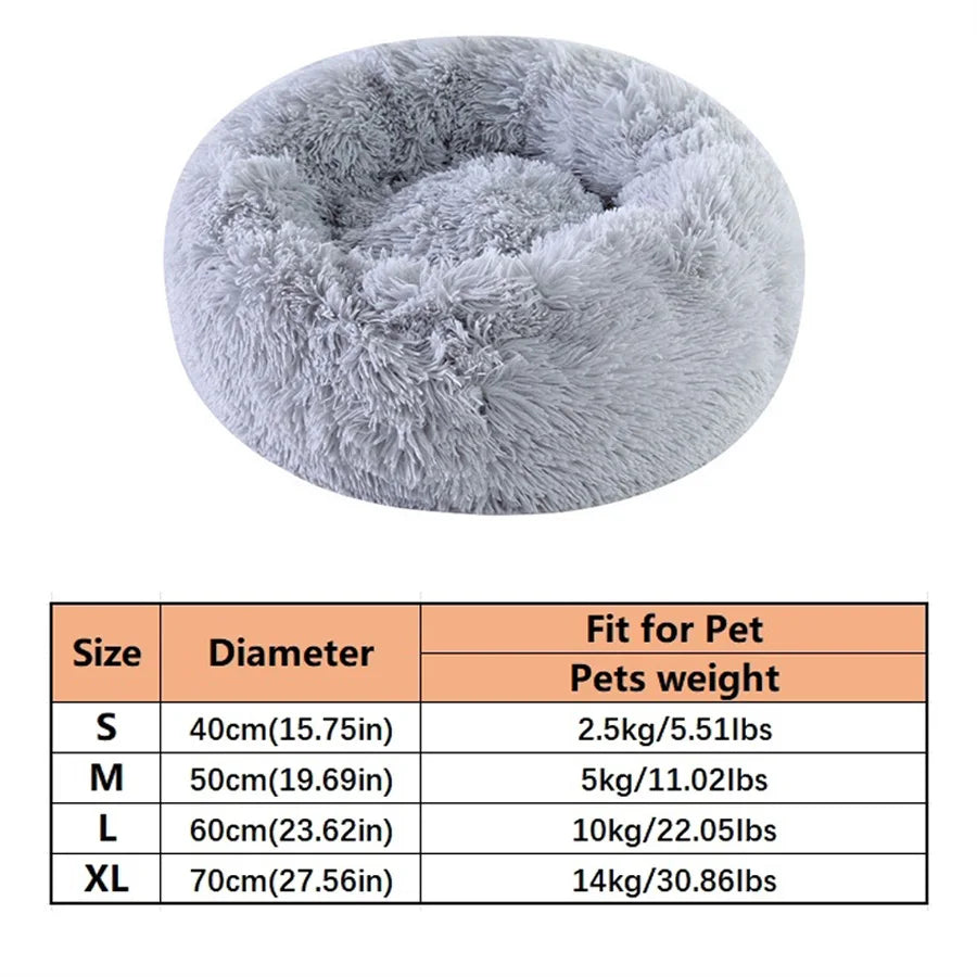 Donut Pet Bed – Round Plush Calming Bed for Cats & Dogs