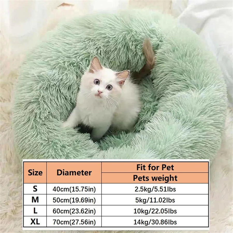 Donut Pet Bed – Round Plush Calming Bed for Cats & Dogs