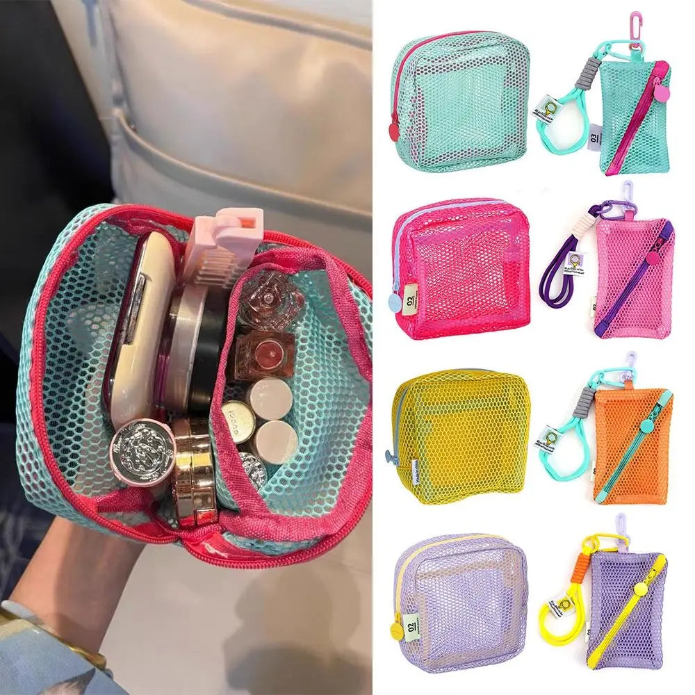 Candy Color Mesh Cosmetic Storage Bag