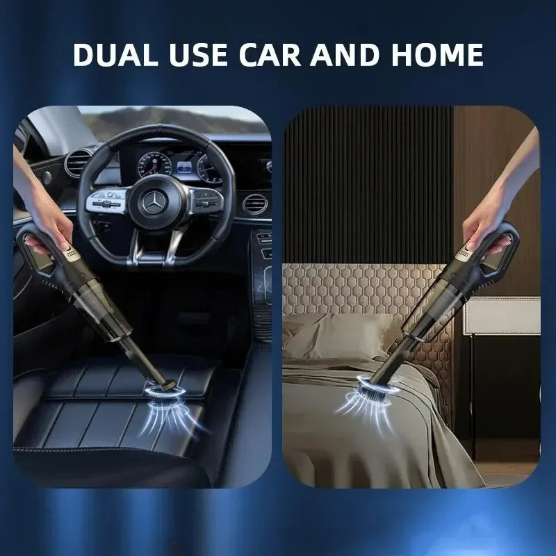 120W Cordless Handheld Vacuum – USB Rechargeable, Car, Home & Pet Hair