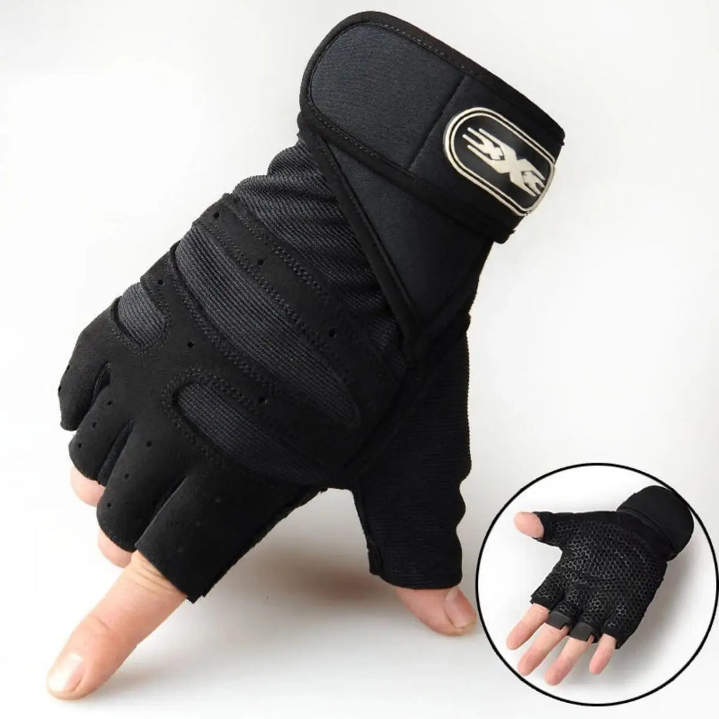 Gym Gloves with Wrist Support – Breathable, Shockproof, Unisex M-XL