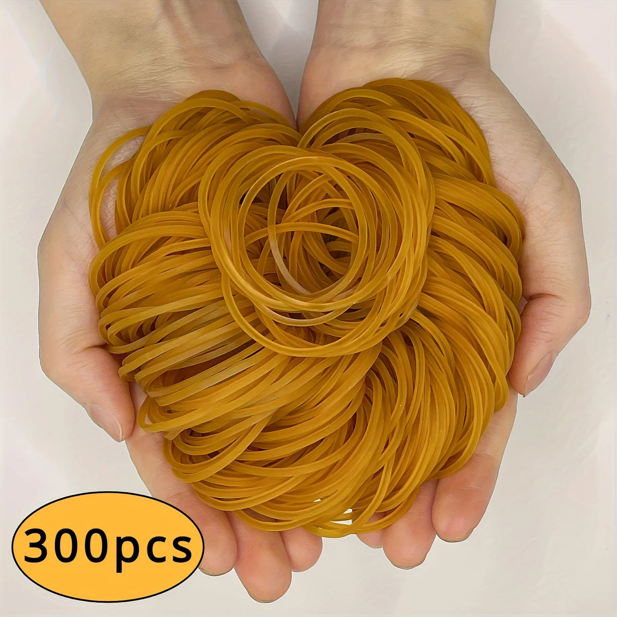 Yellow Rubber Bands – High-Elastic Natural Rubber, 38mm Diameter, Set of 100 / 300 / 666 Pieces