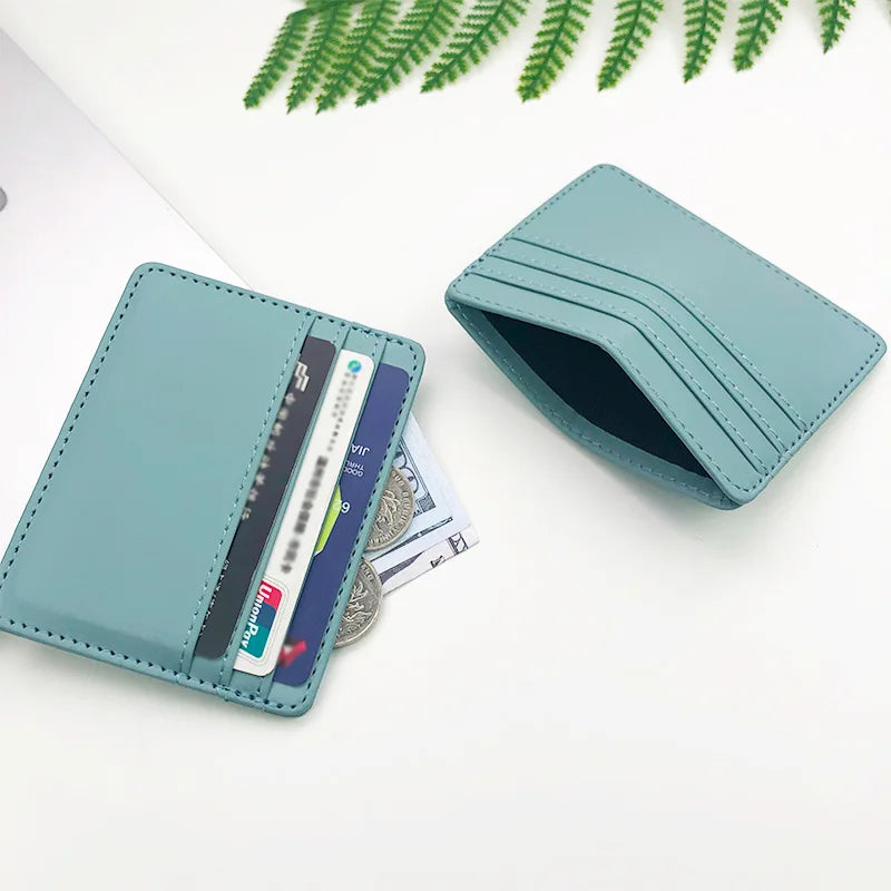 Slim PU Leather Card Holder – Multi-Slot ID & Credit Card Case
