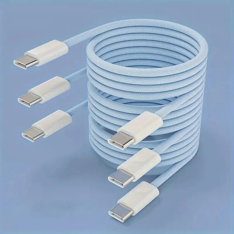 60W Braided USB-C to USB-C Fast Charging Cable – 1m / 2m / 3m – For Phone, Tablet & Laptop