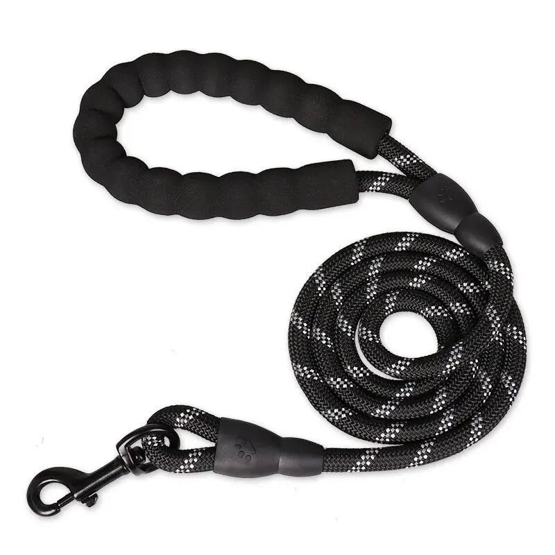 Reflective Dog Leash with Padded Handle – Heavy Duty Double Rope for Strong Dogs