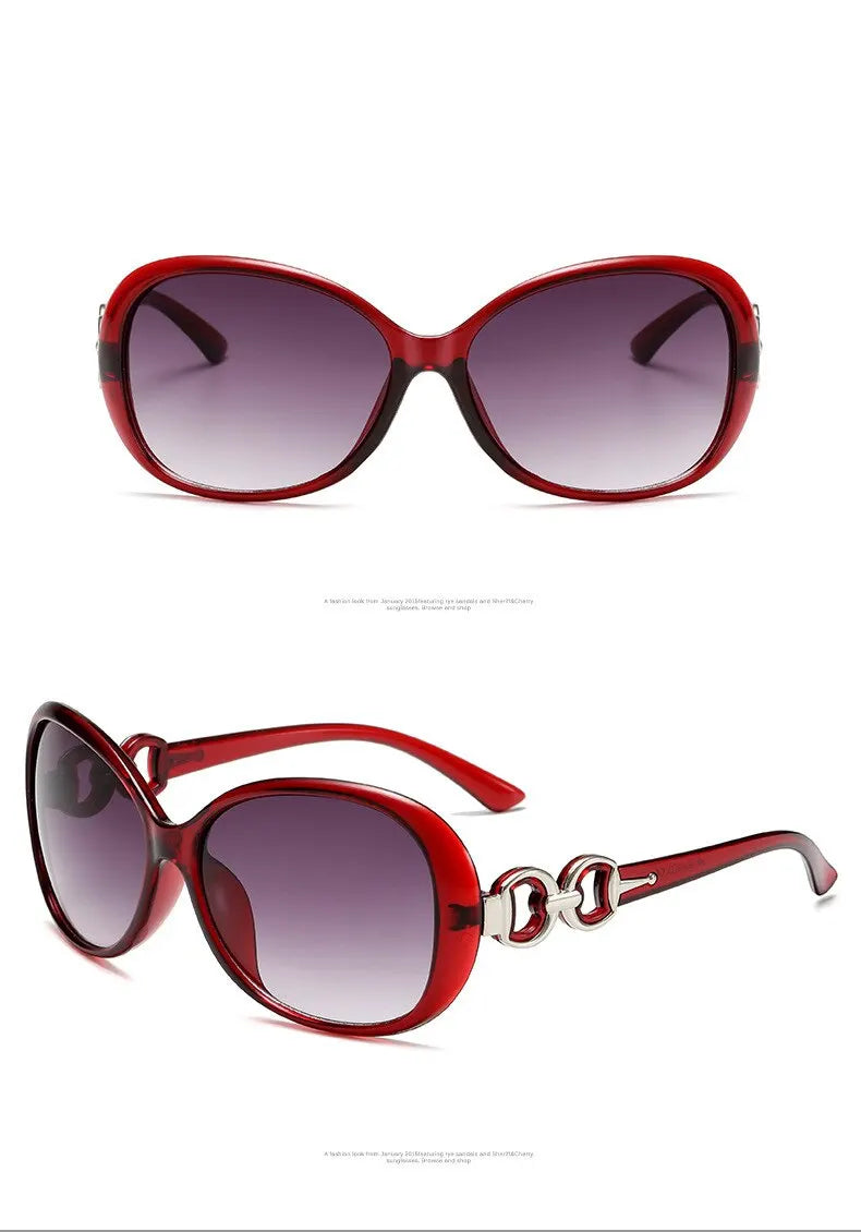 Women's Oval Gradient Sunglasses – Large Frame UV400 Street Style