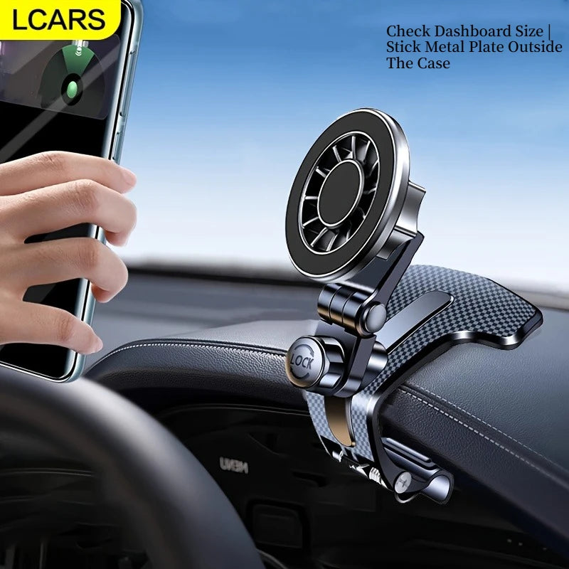 Multi-Angle Dashboard Clip Car Phone Holder – Universal, Magnetic, 360° Rotation