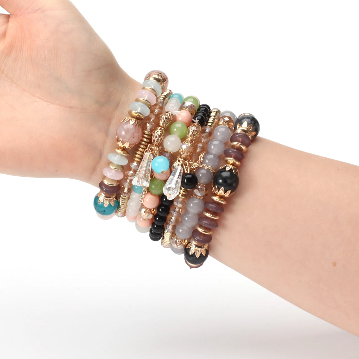 Bohemian Stackable Bead Bracelets — Charm Pendant