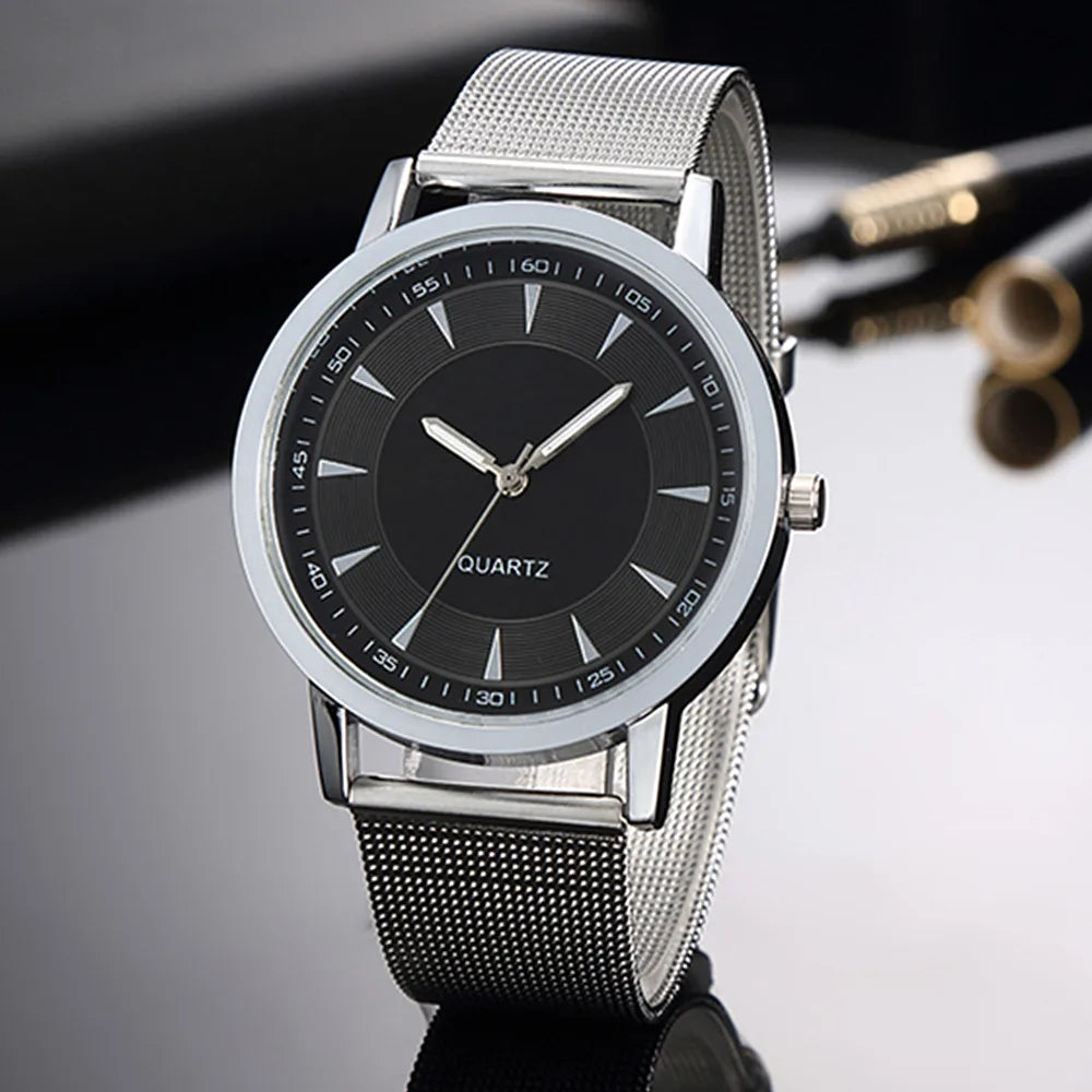 Women's Minimalist Quartz Watch – Stainless Steel Band, Numberless Dial | 7 Colors