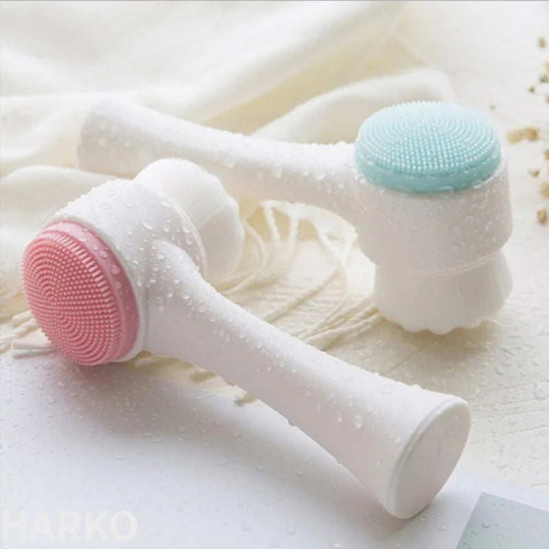 Silicone Facial Cleansing Brush – Double-Sided Exfoliator & Blackhead Remover