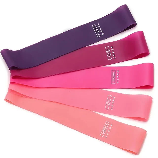 Resistance Loop Bands – Silicone Exercise Bands for Yoga, Pilates, Gym & Crossfit (5 Resistance Levels)
