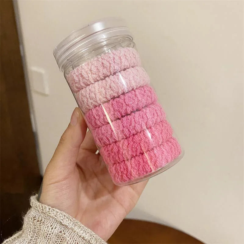 Thick Knit Scrunchies – 6-Piece Ponytail Holder Set
