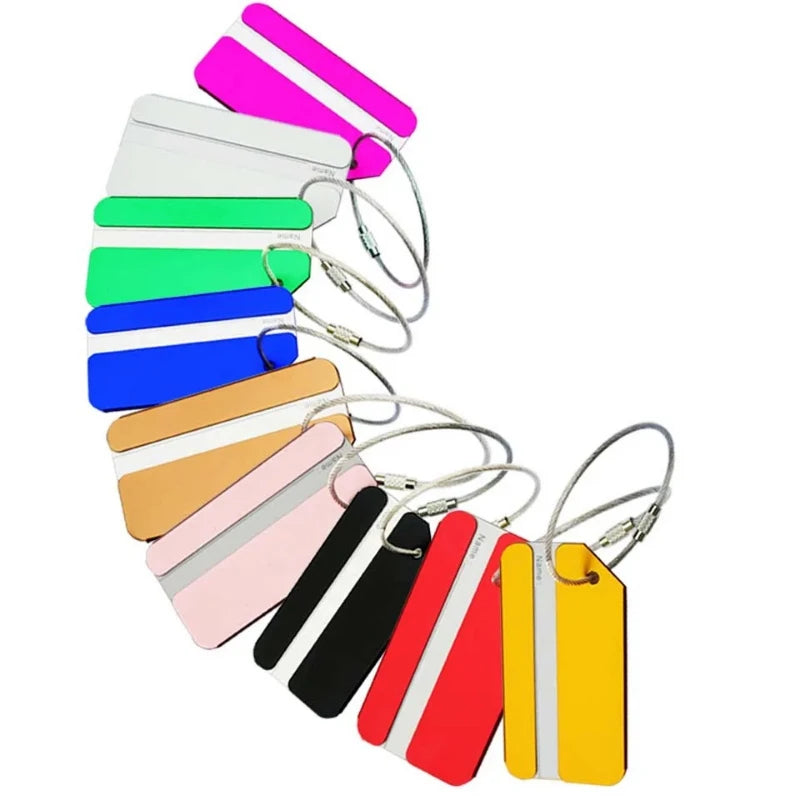 Aluminium Luggage Tags – Metal Suitcase ID Labels with Steel Loop