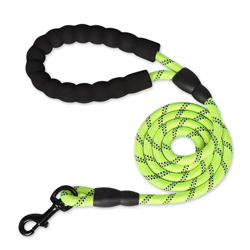 Reflective Dog Leash with Padded Handle – Heavy Duty Double Rope for Strong Dogs