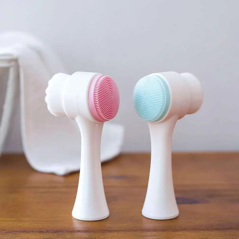 Silicone Facial Cleansing Brush – Double-Sided Exfoliator & Blackhead Remover