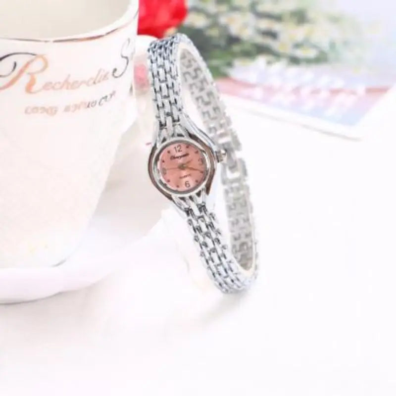 Women's Gold Bracelet Watch – Small Dial Elegant Quartz Wristwatch
