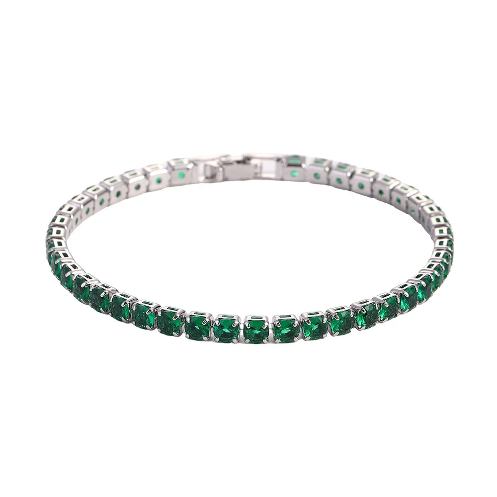 Cubic Zirconia Tennis Bracelet – Gold & Silver Chain