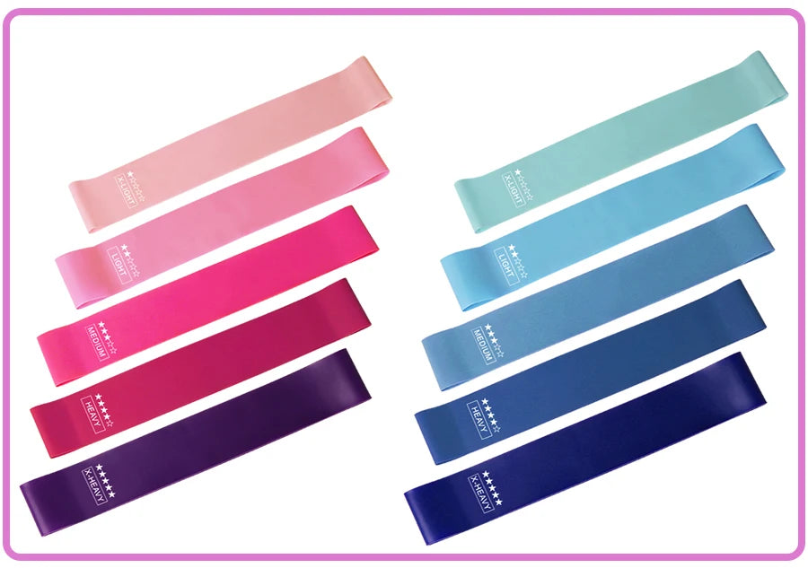 Elastic Resistance Bands – Natural Latex, 5 Levels for Yoga, Pilates & Crossfit