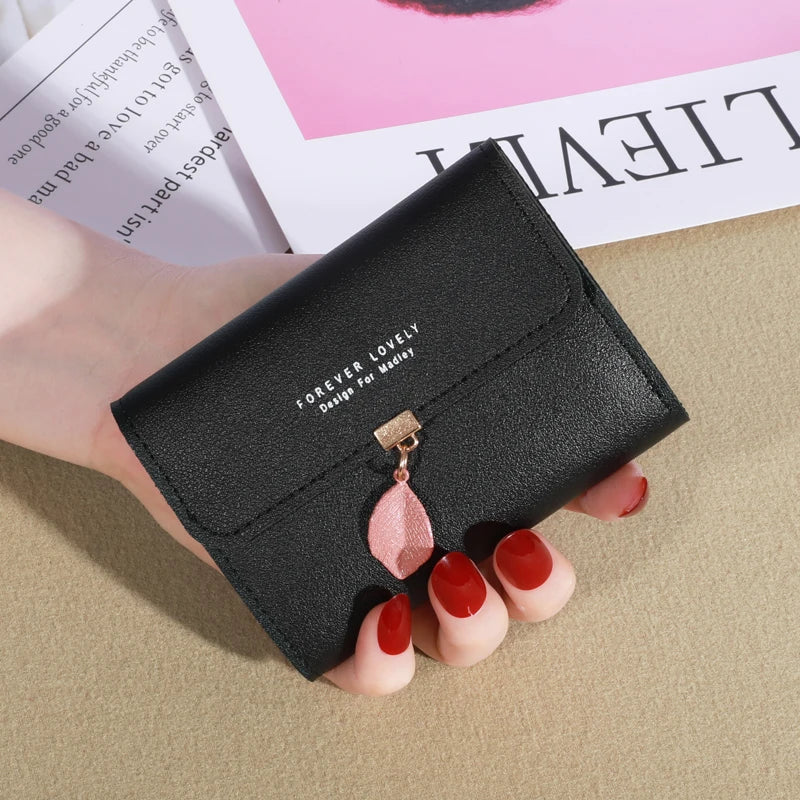 Women's Trifold Wallet – Minimalist PU Coin Purse & Credit Card Holder