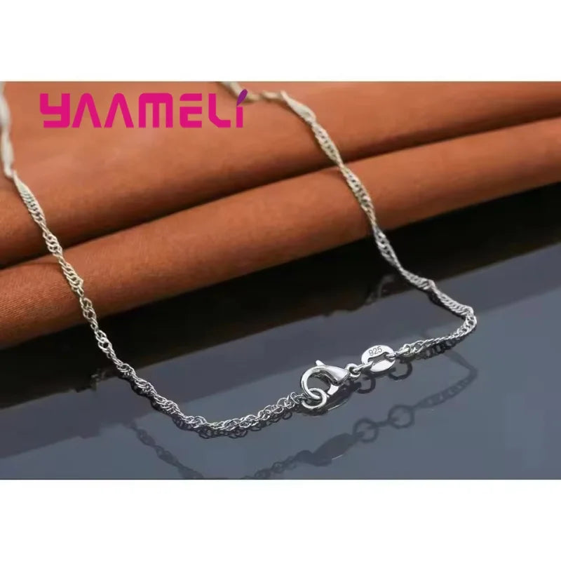 Sterling Silver Necklace & Hoop Earring Set
