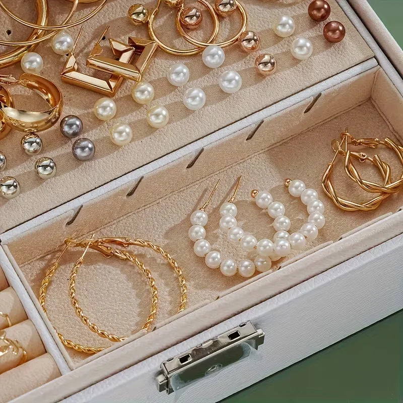 86-Piece Boho Jewelry Set – Pearl & Alloy Earrings, Necklaces, Rings & Bracelets | Gold & Silver