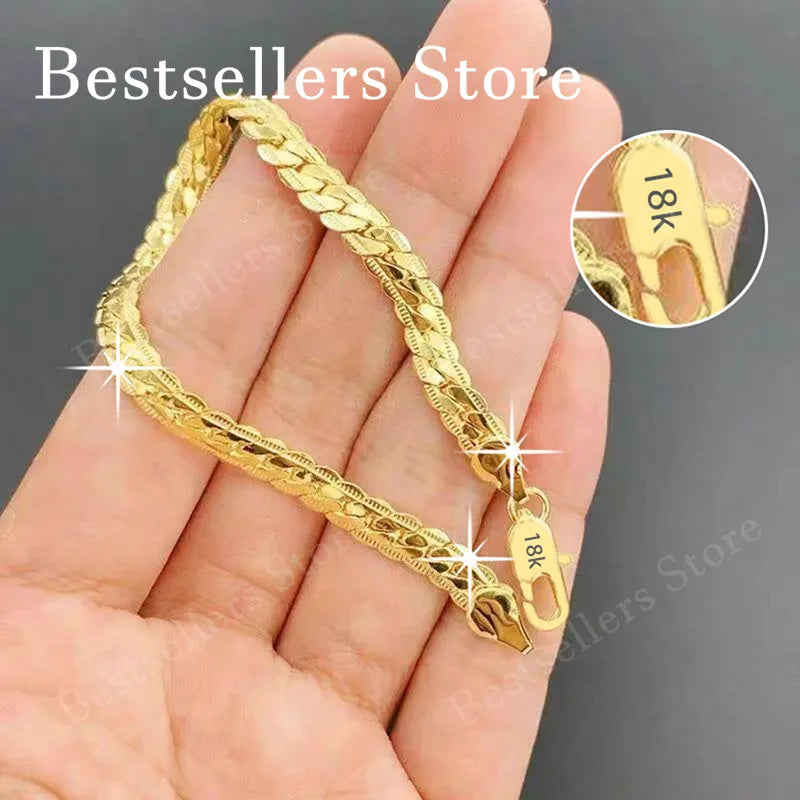 925 Sterling Silver Embossed Bracelet — 18K Gold