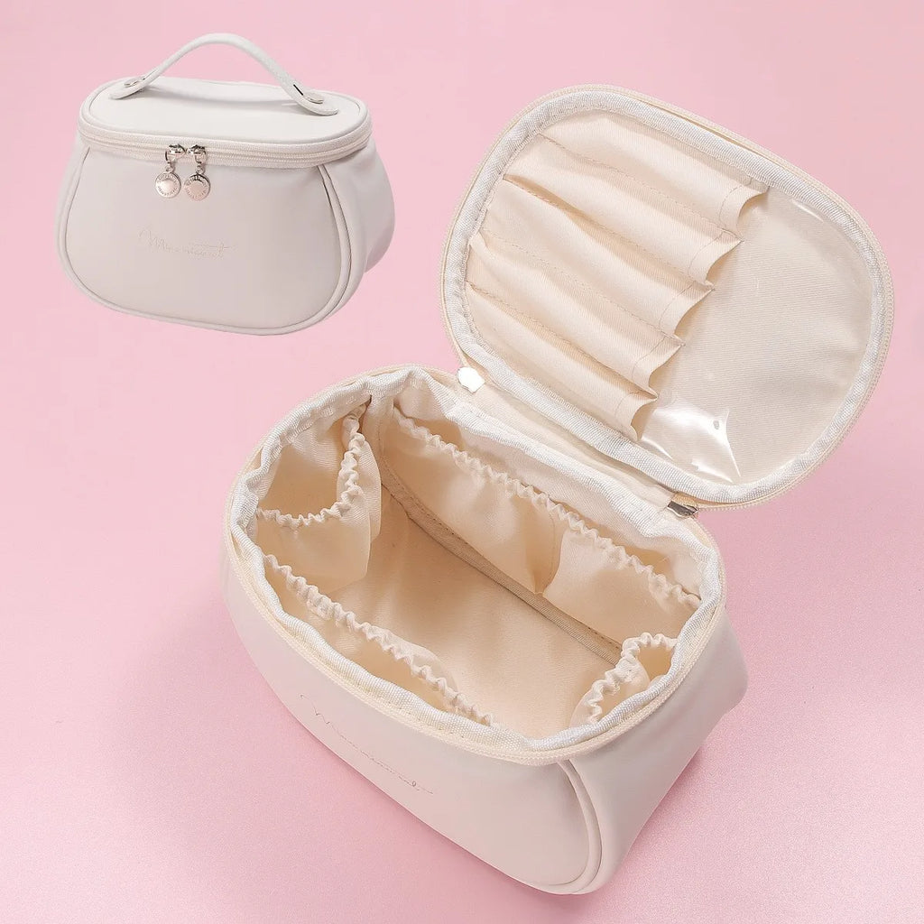 Women's Waterproof Makeup Bag – Large Capacity PU Leather Travel Cosmetic Case