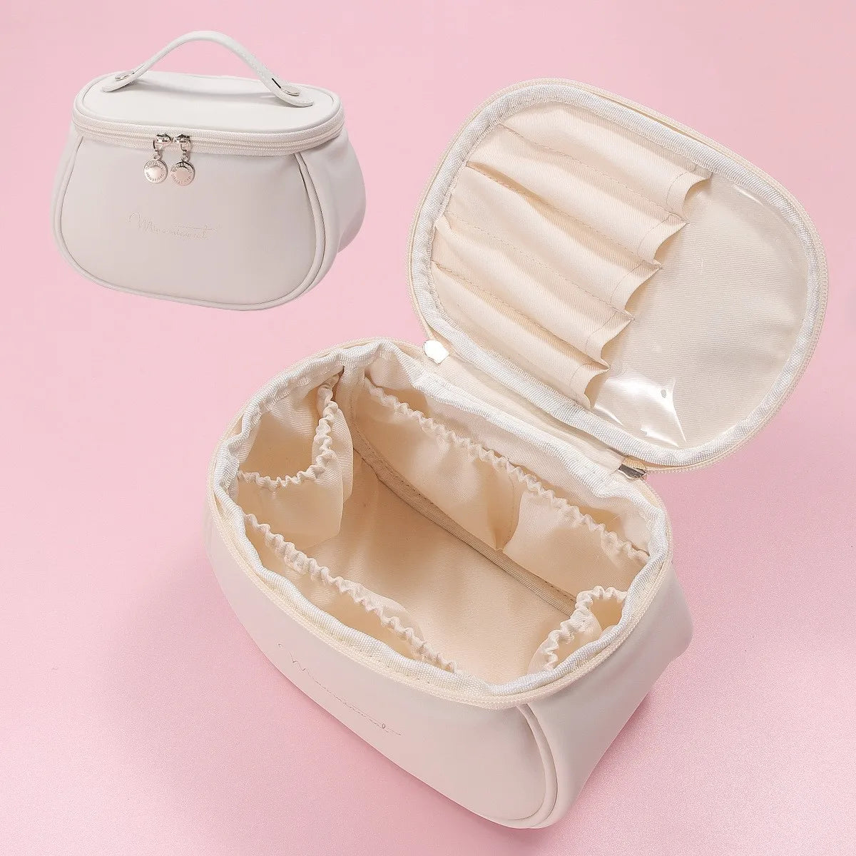 Women's Waterproof Makeup Bag – Large Capacity PU Leather Travel Cosmetic Case