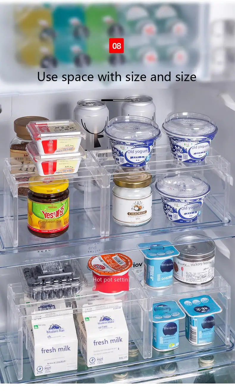 Clear Expandable Cabinet Organizer – Spice & Dish Divider for Kitchen & Bathroom