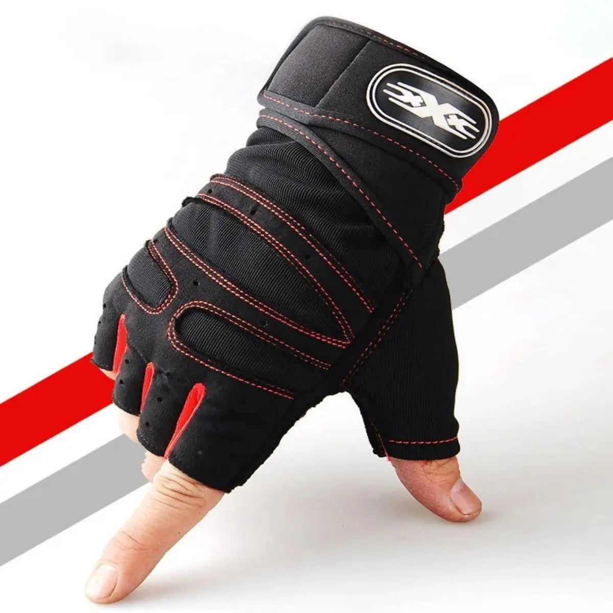 Gym Gloves with Wrist Support – Breathable, Shockproof, Unisex M-XL