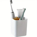 3-Compartment Toothbrush & Toothpaste Holder – Bathroom Countertop Organizer