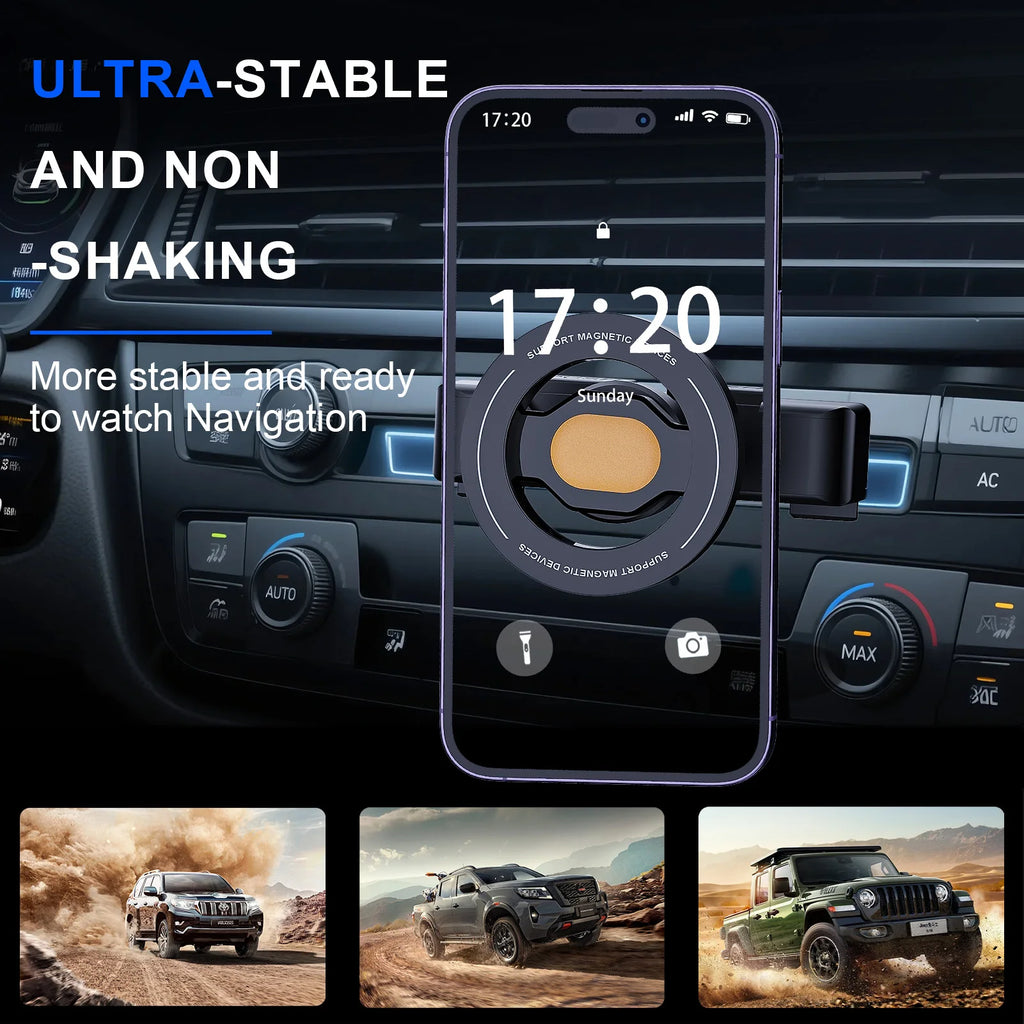 Magnetic CD Slot Car Phone Holder – 6 Magnets, Foldable, Rotatable, Universal