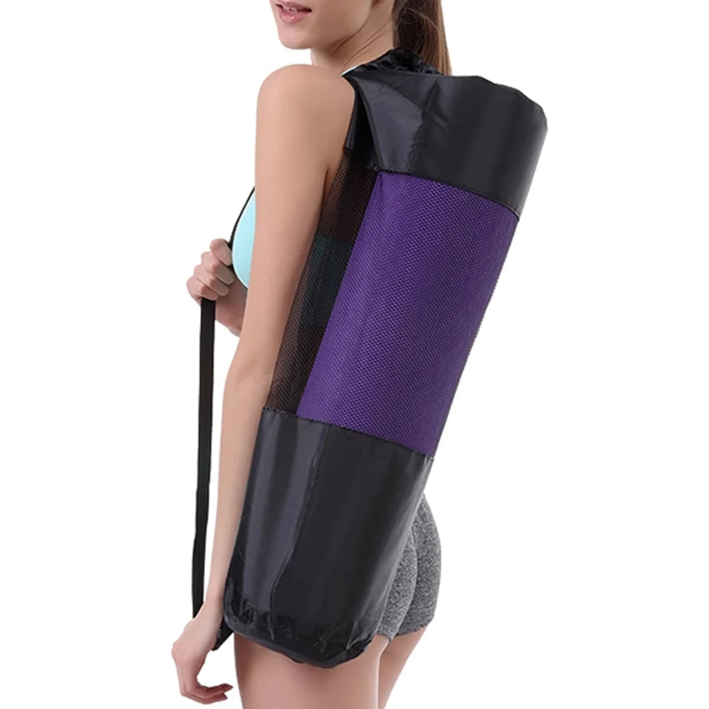 Breathable Yoga Mat Mesh Bag – Oxford Fabric, Shoulder Strap