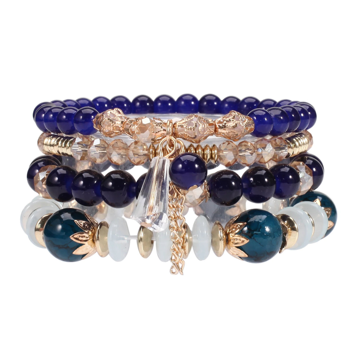 Bohemian Stackable Bead Bracelets — Charm Pendant