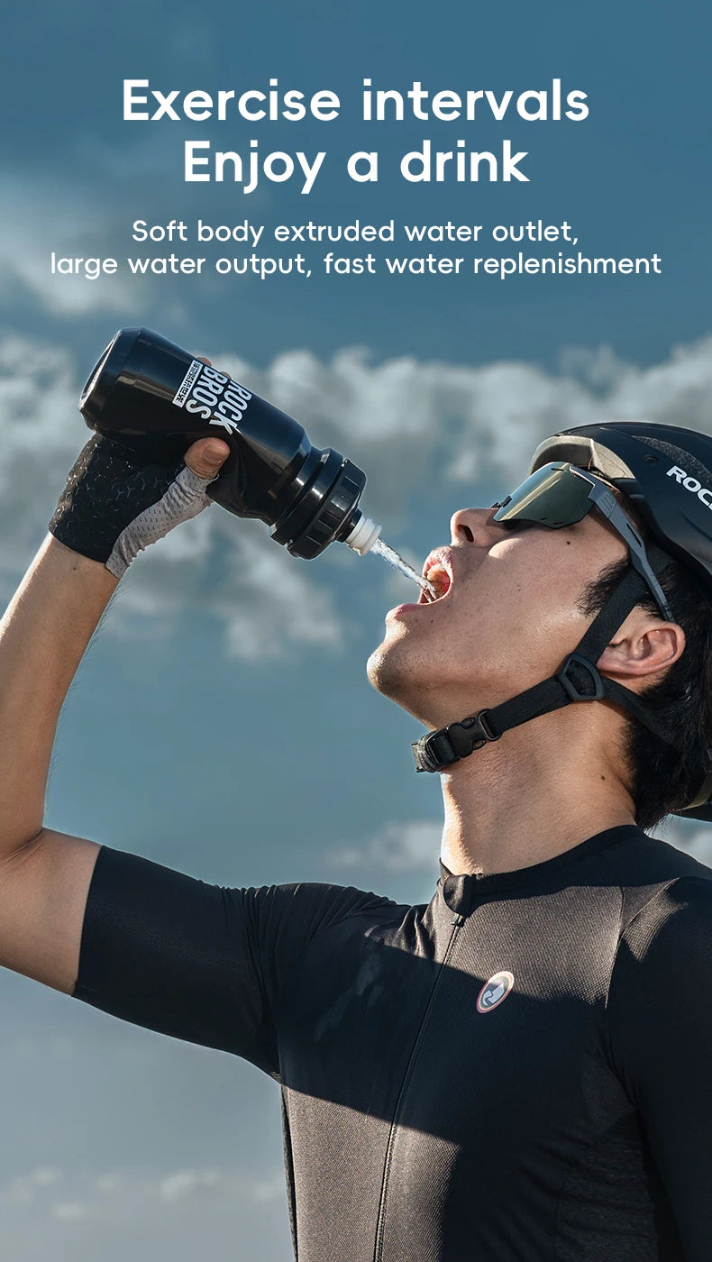 ROCKBROS 600ml Cycling Water Bottle – Squeeze Sports Cup for Bike, Camping & Hiking