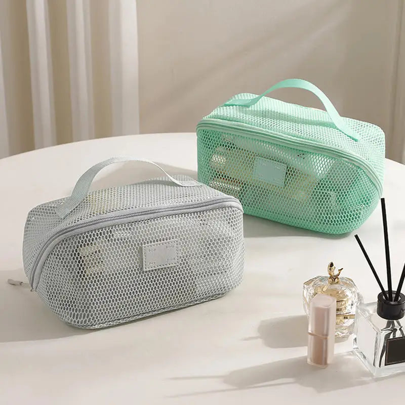 Women's Makeup Organizer Bag – Zipper Toiletry Kit & Travel Cosmetic Pouch