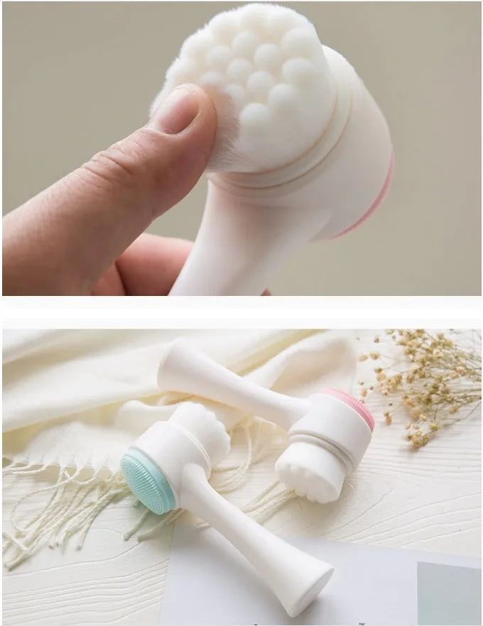 Silicone Facial Cleansing Brush – Double-Sided Exfoliator & Blackhead Remover