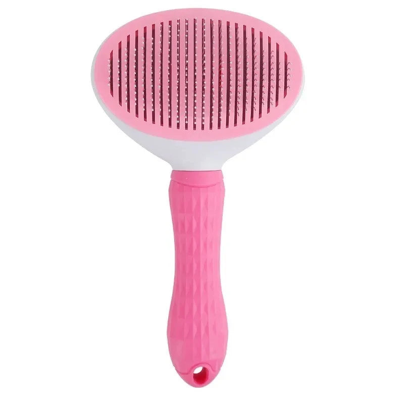 Self-Cleaning Pet Brush – Slicker Brush & Dematting Comb for Dogs & Cats