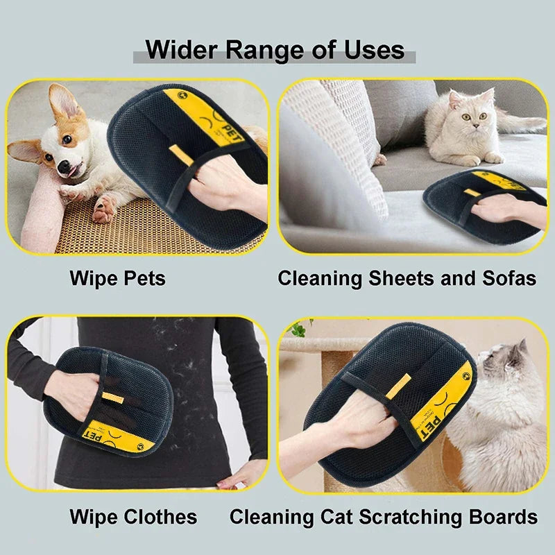 Pet Hair Remover Gloves — Reusable Grooming & Lint Brush