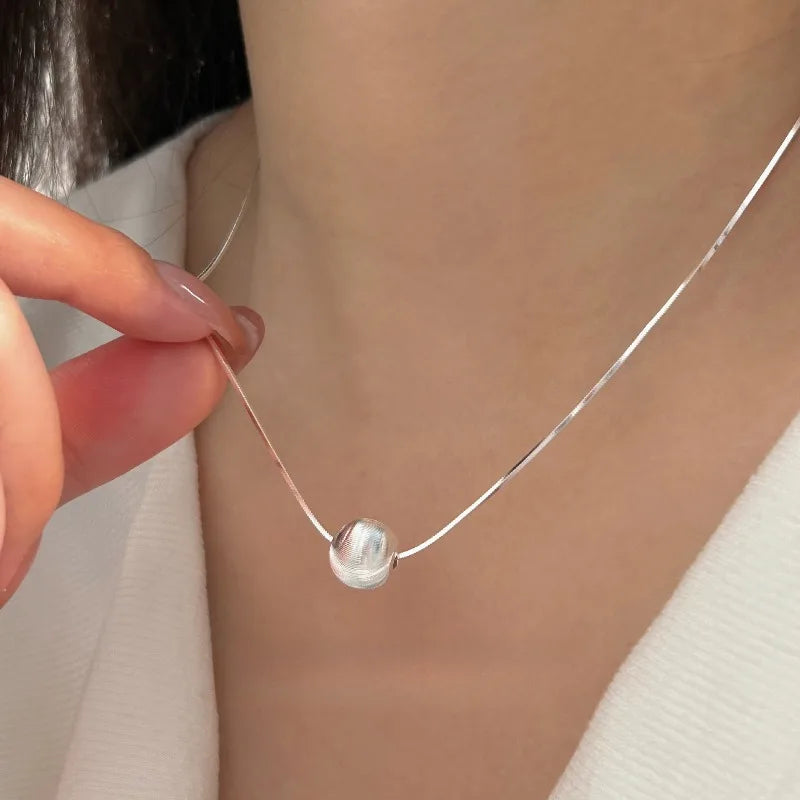 Sterling Silver Bead Pendant Necklace
